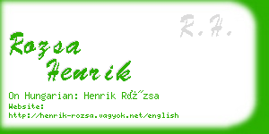 rozsa henrik business card